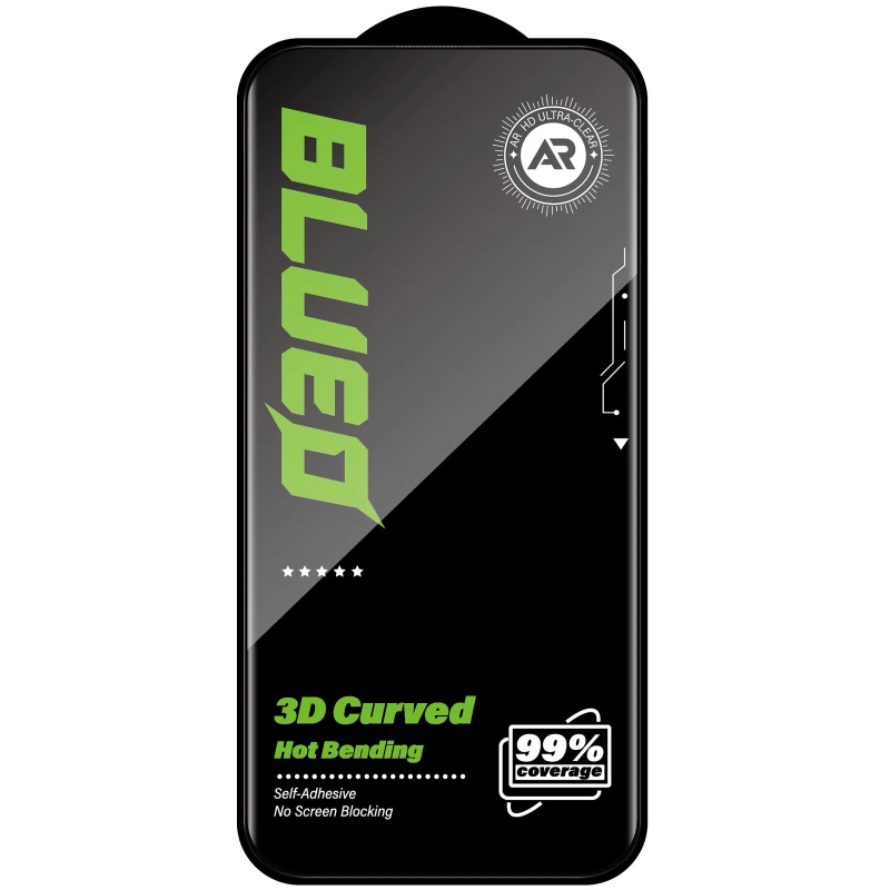 Захисне 3D скло Blueo Hot Bending AR Anti-Reflective для Apple iPhone 17 Pro – Чорний. Фото 2 з 4