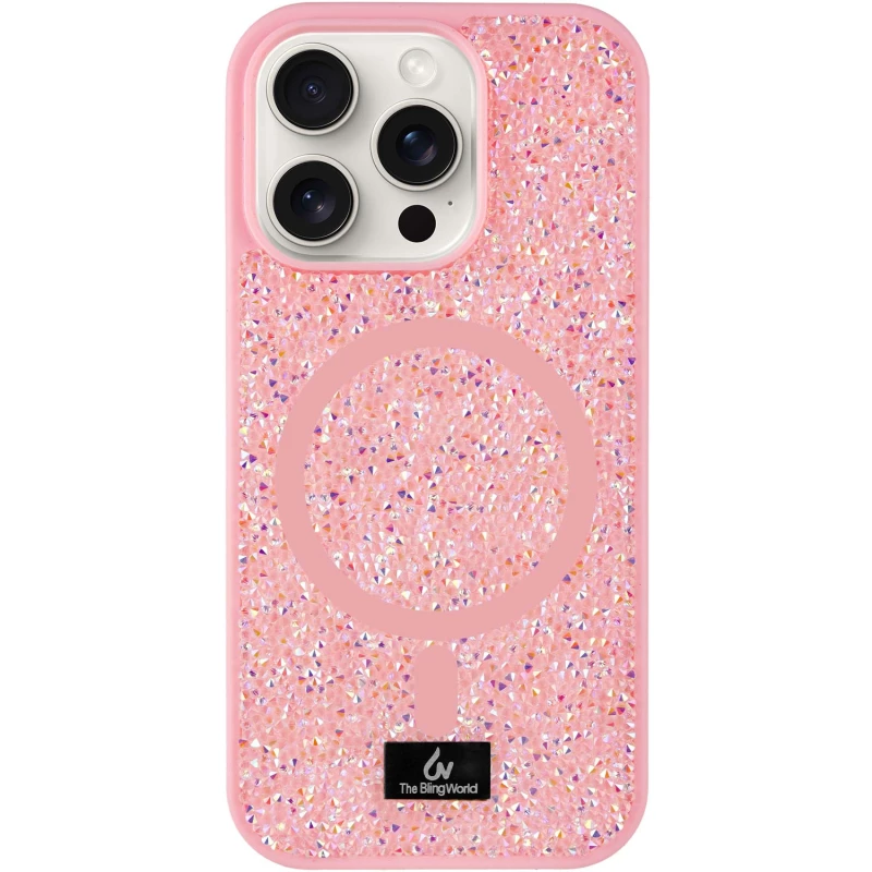 TPU чохол Bling World with MagSafe для Apple iPhone 14 Pro (6.1") – Pink. Фото 1 з 1