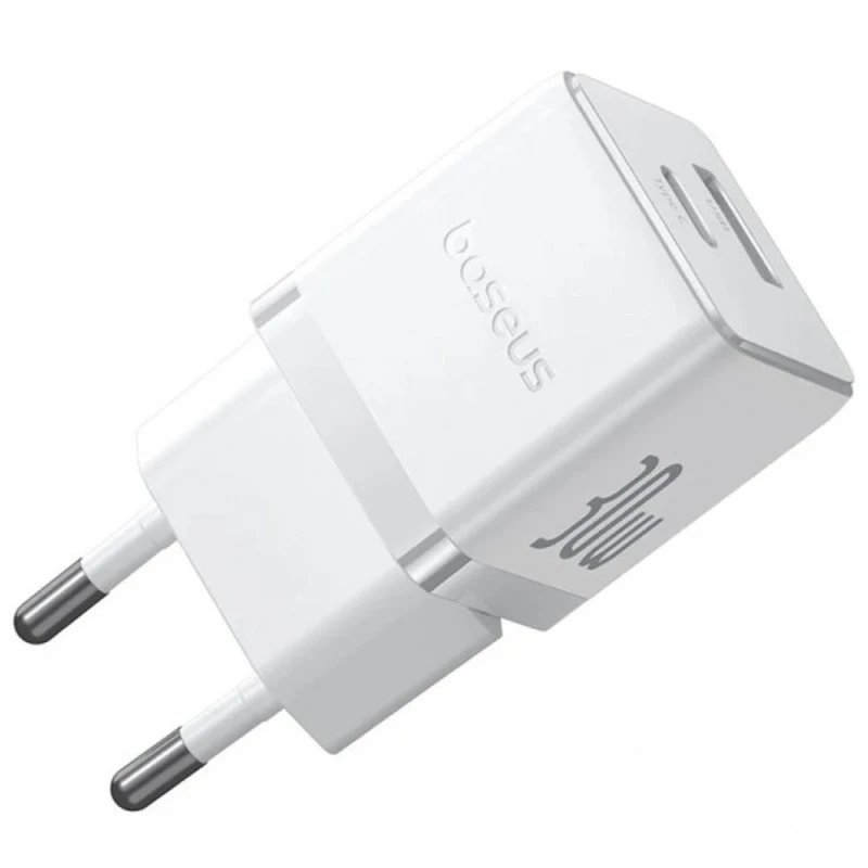 МЗП Baseus Palm Fast Charger 30W (1USB-A/1C) (P1011160A) – Moon White. Фото 2 з 4