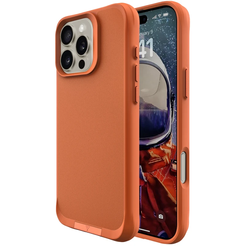 TPU+PC чехол Space Taurustar Magsafe with kickstand для Apple iPhone 16 Pro Max – Orange. Фото 2 из 5