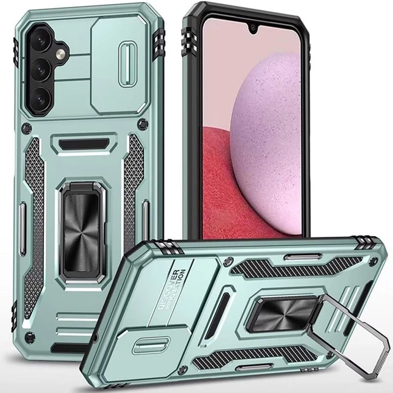 Ударостійкий чохол SquareRing зi шторкою на камеру на Samsung Galaxy S24+ – Зелений / Light Green. Фото 2 з 4