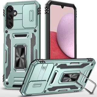 Ударостійкий чохол SquareRing зi шторкою на камеру на Samsung Galaxy S24+ — Зелений / Light Green