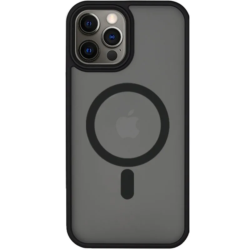 TPU+PC чехол Metal Buttons with Magnetic Fit для Apple iPhone 14 Pro Max (6.7") – Черный / Black. Фото 1 из 2