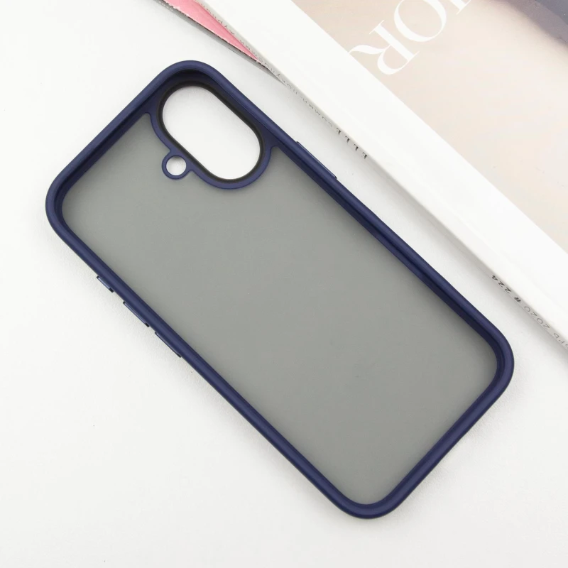 TPU+PC с металлическими кнопками для Apple iPhone 16 – Синий / Navy Blue. Фото 4 из 6