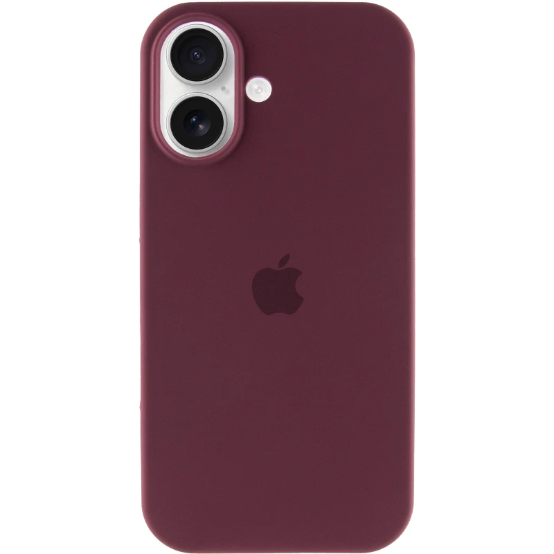Чехол Silicone Case с закрытым низом для Apple iPhone 17 (6.3") – Бордовый / Plum. Фото 3 из 6