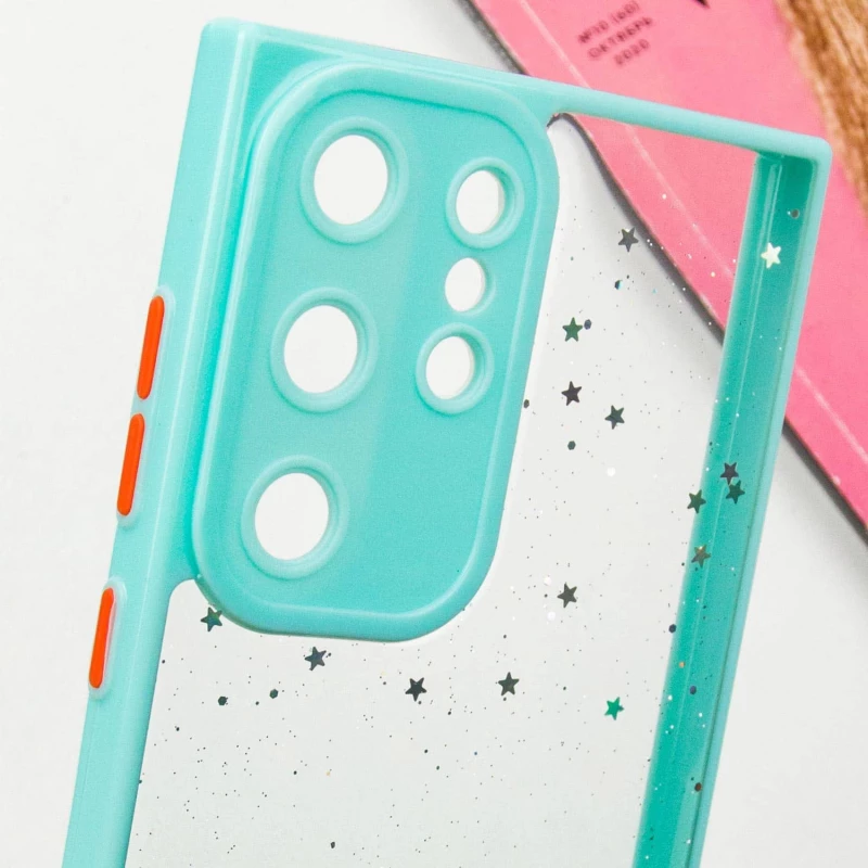 Чехол с блестками и защитой камеры для Samsung Galaxy S23 Ultra – Бирюзовый. Фото 9 из 11