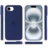 Чохол Silicone Case з закритим низом на Apple iPhone 16e (6.1") – Синій / Deep navy. Фото 6 з 6