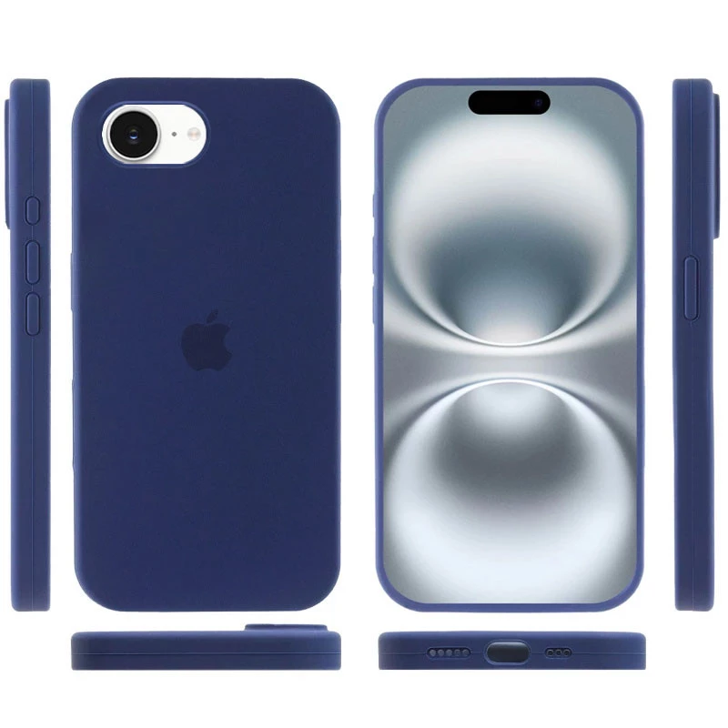 Чехол Silicone Case с закрытым низом для Apple iPhone 17e (6.1") – Синий / Deep navy. Фото 6 из 6