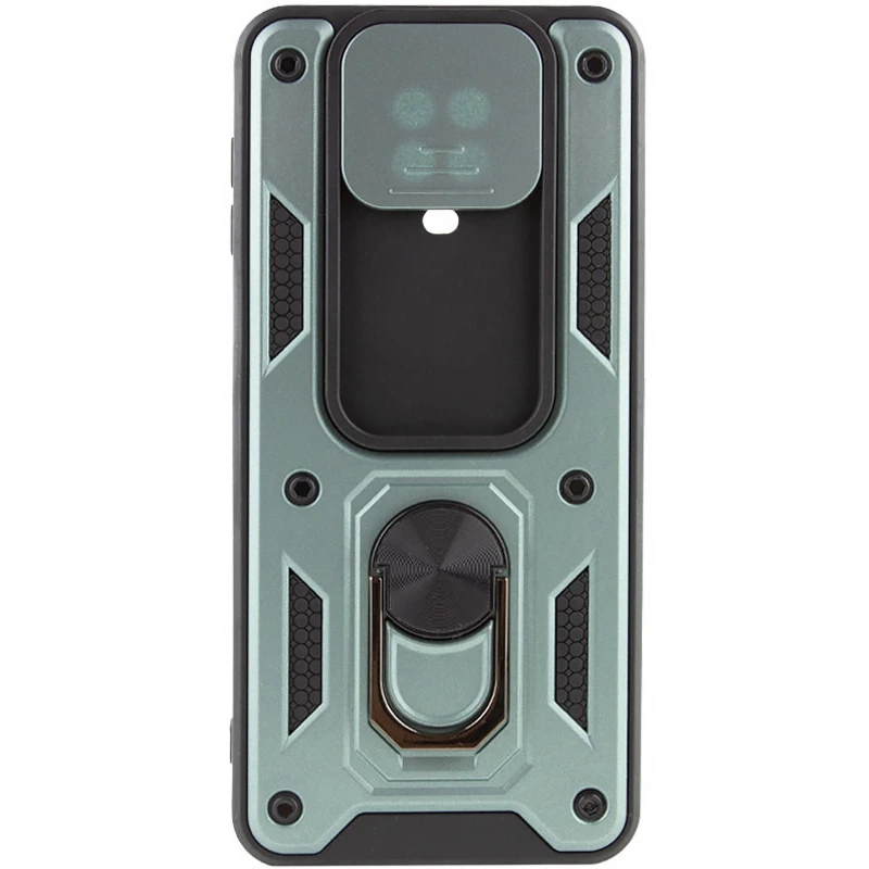 Ударопрочный чехол Ummi Camshield Serge Ring (in box) для Xiaomi Redmi Note 9s / Note 9 Pro / Note 9 Pro Max – Зеленый / Green. Фото 3 из 4