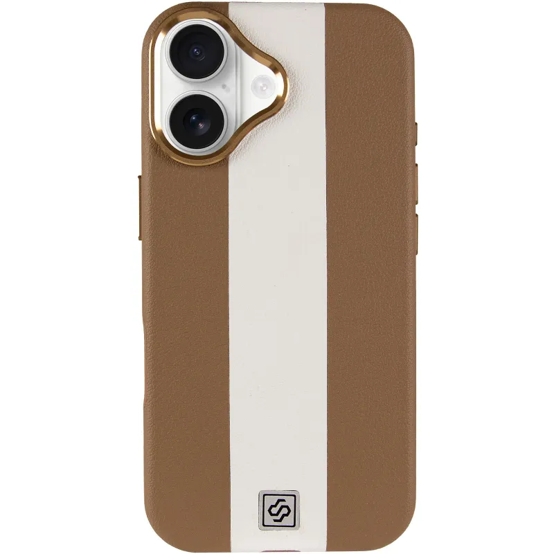 Кожаный чехол Rally with MagSafe для Apple iPhone 17 (6.3") – Beige / White. Фото 4 из 7
