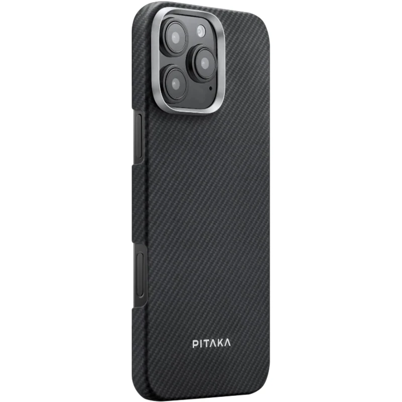 Чохол Aramid Fiber PTK Premium with MagSafe (NFC) для Apple iPhone 16 Pro – Black / Grey. Фото 1 из 2