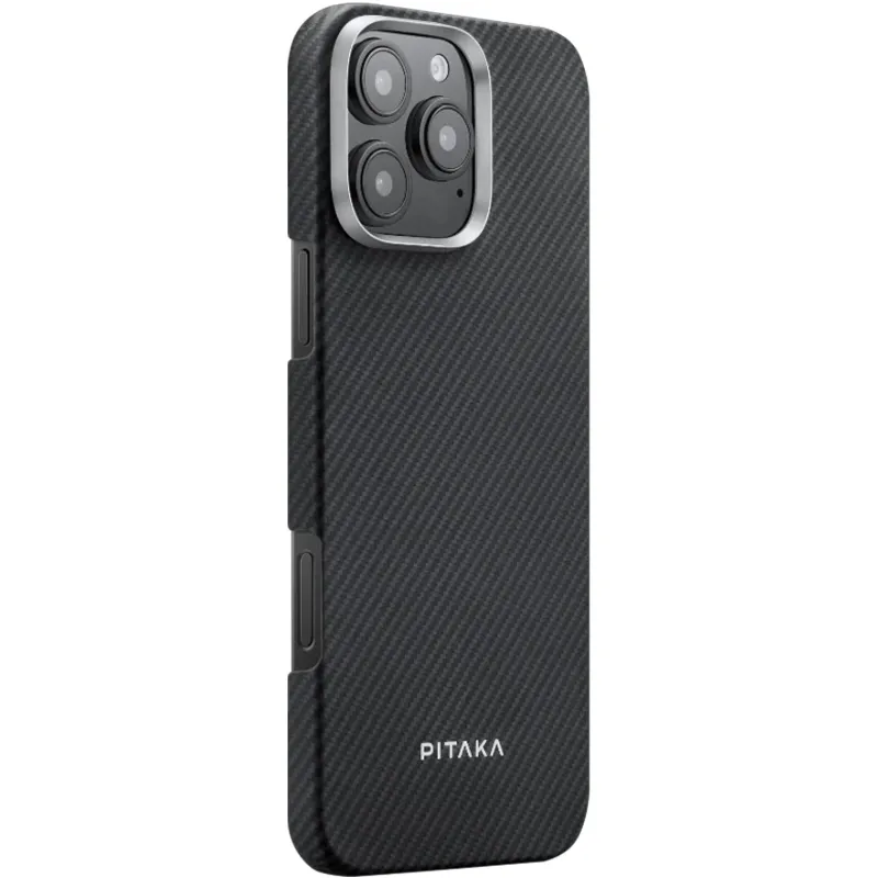 Чехол Aramid Fiber PTK Premium with MagSafe (NFC) для Apple iPhone 16 Pro Max – Black / Grey. Фото 1 из 2