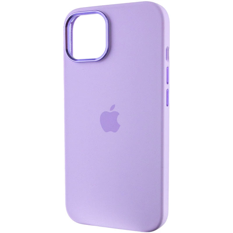 Чехол Silicone Case с металлическими кнопками для Apple iPhone 14 (6.1") – Сиреневый / Lilac. Фото 4 из 9