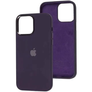 Чехол Silicone Case с металлическими кнопками для Apple iPhone 14 (6.1") фото 1 из 9