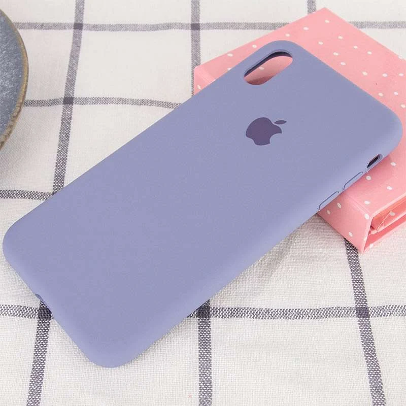 Чохол Silicone Case з закритим низом на Apple iPhone XS (5.8") – Сірий / Lavender Gray. Фото 2 з 3