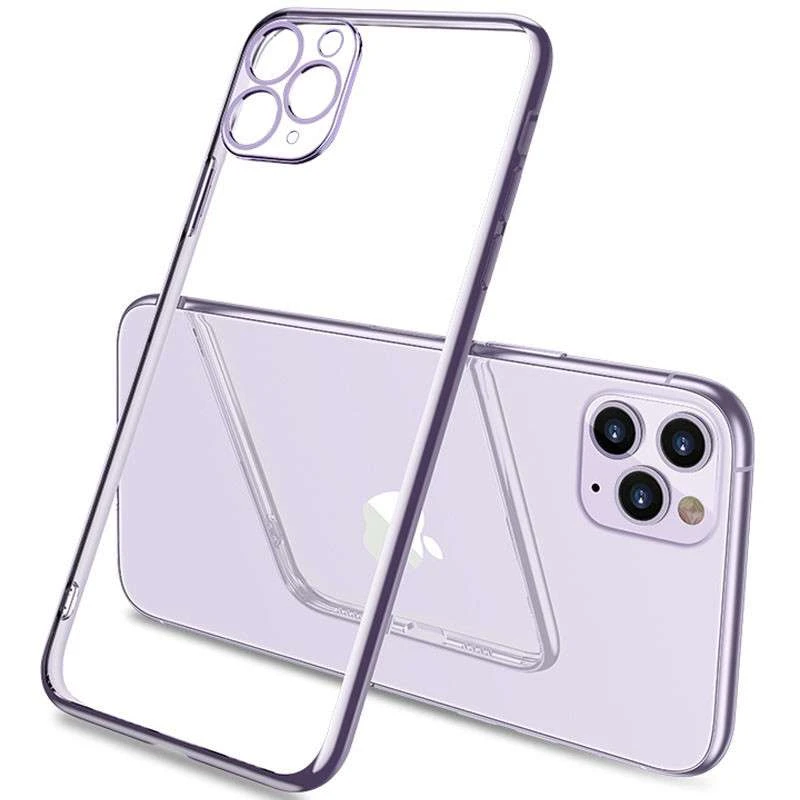 

Силіконовий чохол з глянсовою окантовкою та захистом камери на Apple iPhone 12 Pro (6.1") (Бузковий)