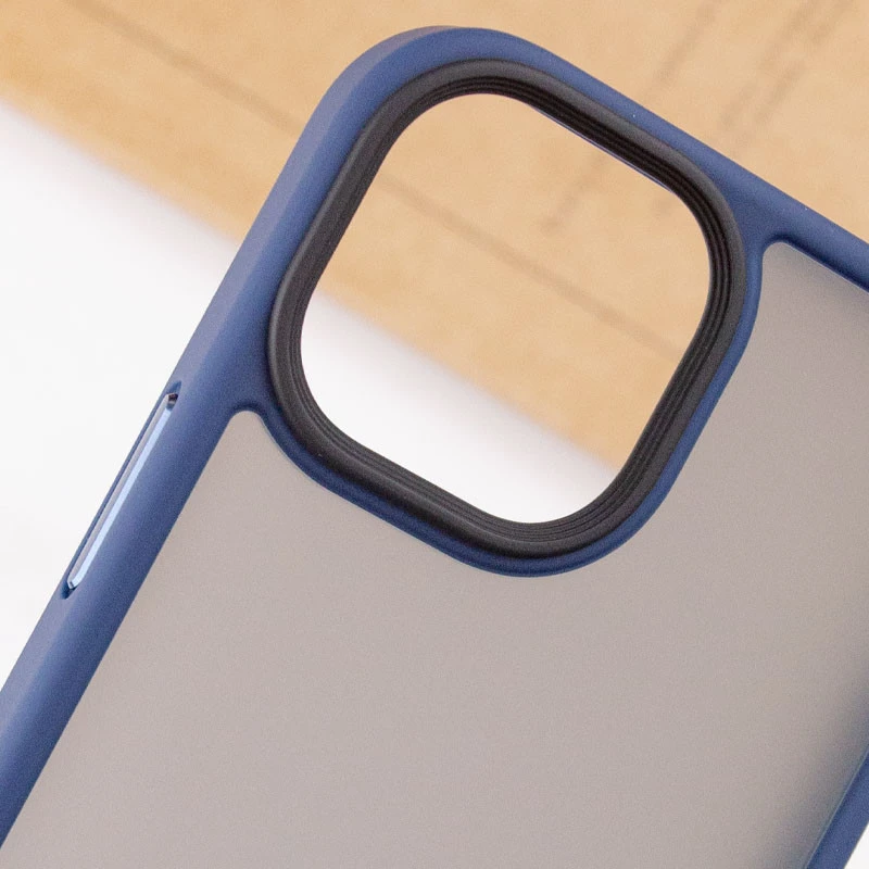 TPU+PC с металлическими кнопками для Apple iPhone 13 (6.1") – Синий / Navy Blue. Фото 5 из 5