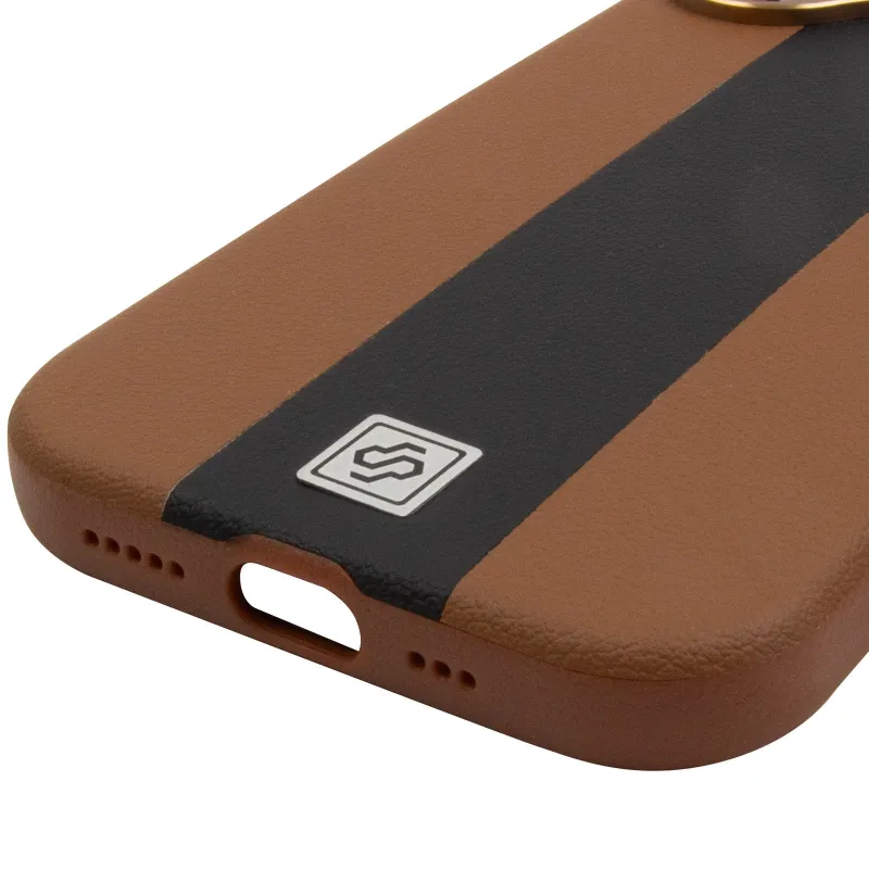 Кожаный чехол Rally with MagSafe для Apple iPhone 17 (6.3") – Brown / Black. Фото 6 из 6