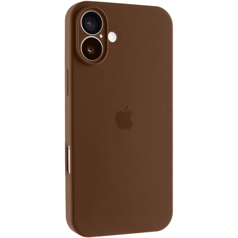Чехол Silicone Case с защитой камеры для Apple iPhone 16 – Коричневый / Brown. Фото 1 из 1
