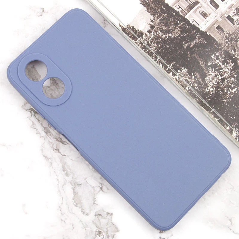 Кольоровий силіконовий чохол із захистом камери на Oppo A38 – Блакитний / Mist blue. Фото 4 з 10