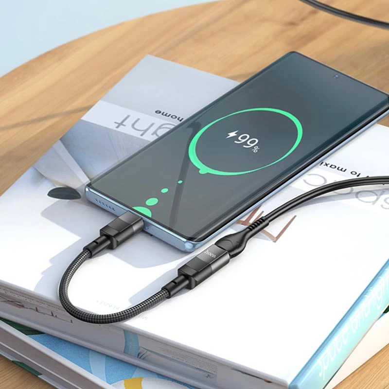 Перехідник Hoco U107 Type-C male to Lightning female (0.1m) – Black. Фото 5 з 6