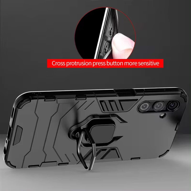 Протиударний чохол Transformer з кільцем на Samsung Galaxy M54 5G – Чорний / Soul Black. Фото 4 з 7