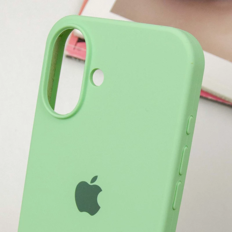 Чохол Silicone Case з закритим низом на Apple iPhone 16 – Зелений / Pistachio. Фото 7 з 9