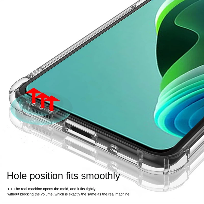 Ультратонкий силіконовий чохол GETMAN з критими бортами та камерою для Xiaomi Redmi Note 11E – Безбарвний (прозорий). Фото 4 з 6