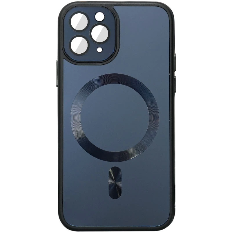 

Силиконовый сапфировый чехол с защитой камеры на с MagSafe на Apple iPhone 15 Pro Max (6.7") (Черный / Black), Чорний / black