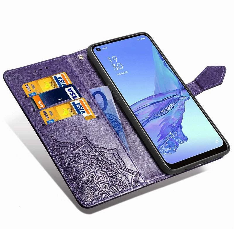 Шкіряний чохол-книжка Art Case з візитницею для Oppo A53 / A32 / A33 – Фіолетовий. Фото 2 з 6