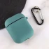 Силіконовий футляр з мікрофіброю для навушників Airpods 1/2 – Зелений / Pine green. Фото 3 з 5