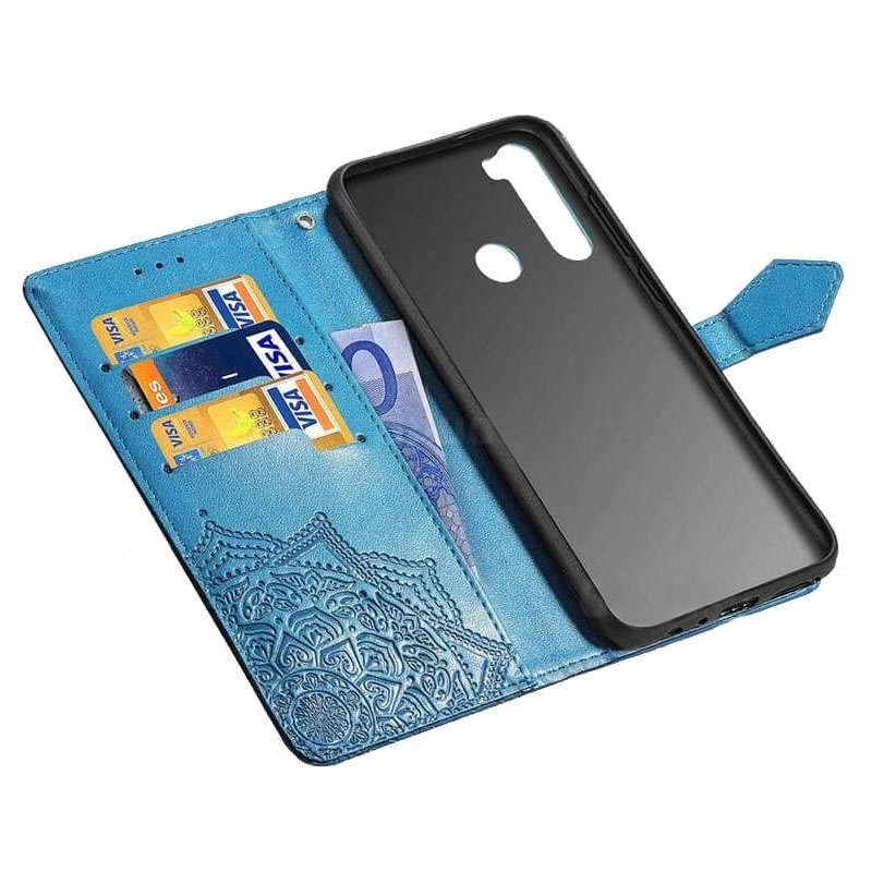 Кожаный чехол-книжка Art Case с визитницей для Xiaomi Redmi Note 8T – Синий. Фото 2 из 7