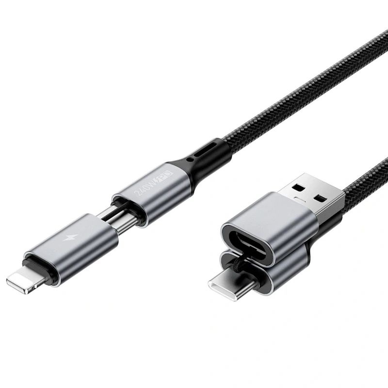Дата кабель WIWU C077 Cyberlink Type-C to Lightning 27W (1m) – silver. Фото 4 з 5
