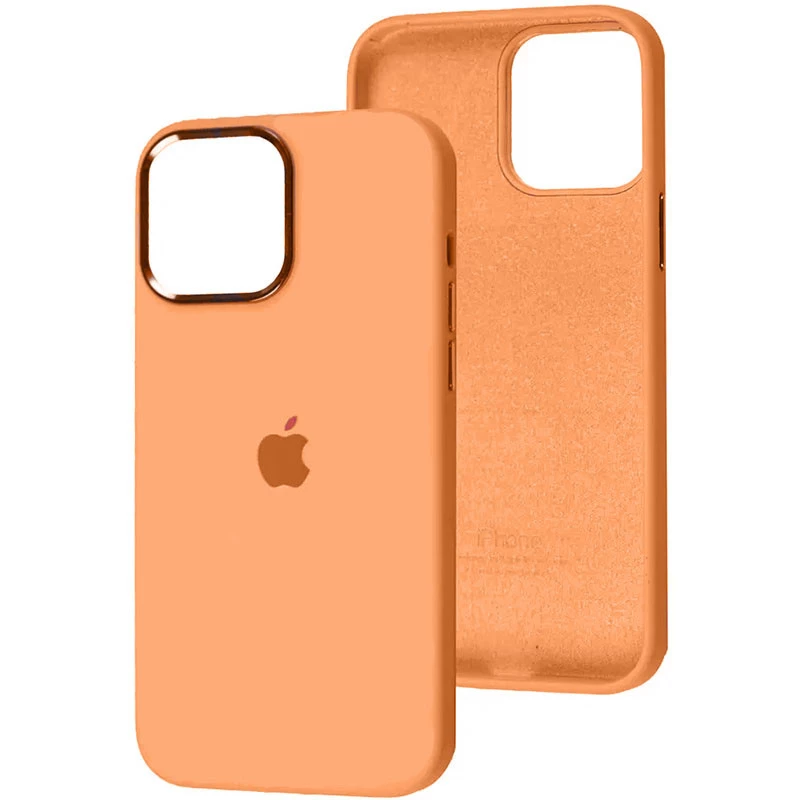 Чохол Silicone Case з металевими кнопками на Apple iPhone 12 – Помаранчевий / Marigold. Фото 1 з 9