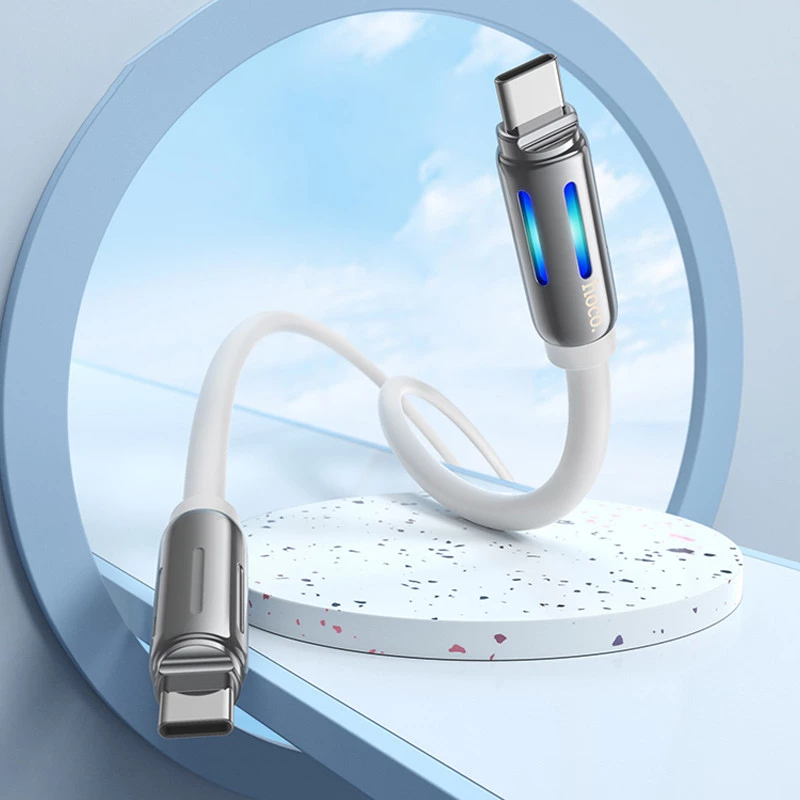 Дата кабель Hoco U136 Prize Type-C to Type-C 60W (1.2m) – White. Фото 3 з 4