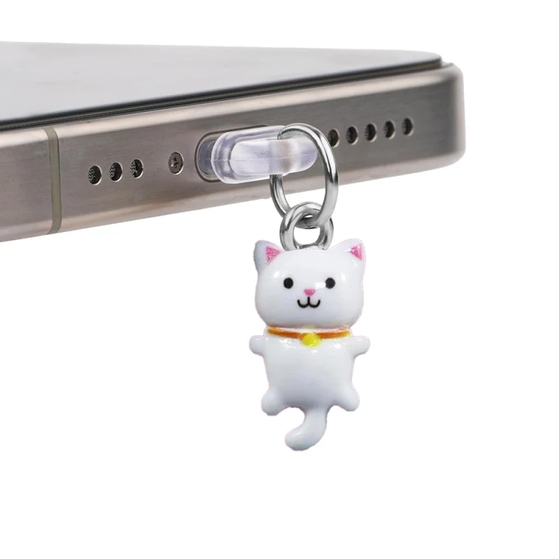 Заглушка силіконова Type-C з подвеской IP44 – Cat ceramic white. Фото 2 з 2