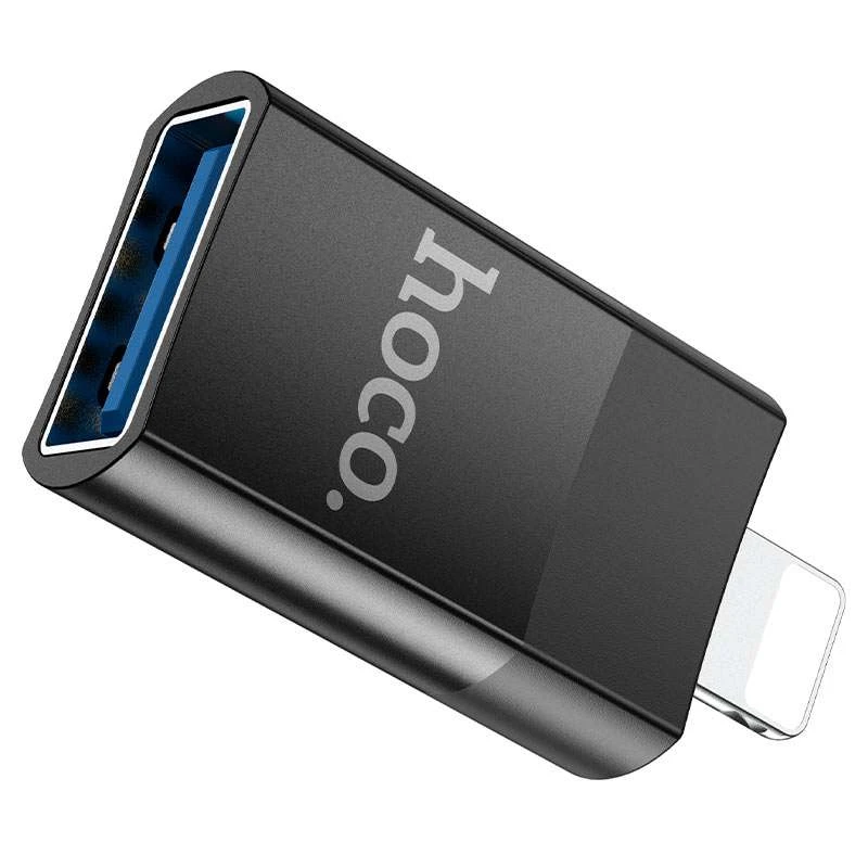 Перехідник Hoco UA17 Lightning Male to USB Female USB2.0 – Чорний. Фото 2 з 7