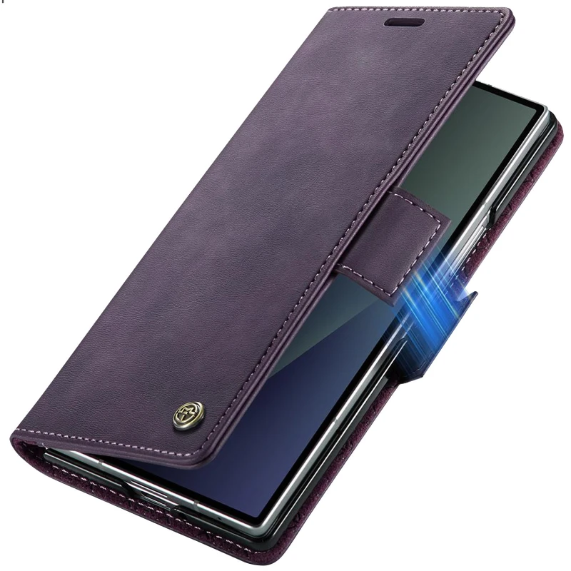 Кожаный чехол-книжка CaseMe Velvet Matte для Samsung Galaxy Z Fold7 – Purple. Фото 5 из 5