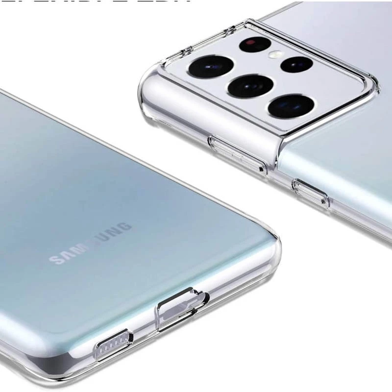 Ультратонкий силиконовый чехол 1 мм для Samsung Galaxy S22 Ultra – Бесцветный (прозрачный). Фото 4 из 4