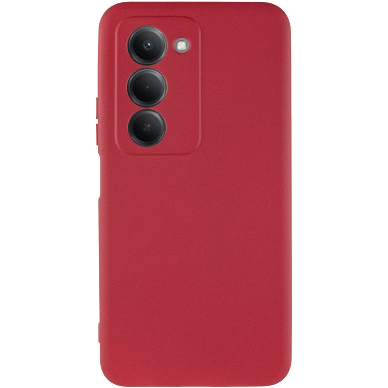 Цветной силиконовый чехол GETMAN с закрытой камерой на Xiaomi Redmi 15 (EU) – Красный / Dark Red. Фото 3 из 6