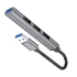 Перехідник Hoco HB26 4in1 (USB to USB3.0+USB2.0*3) – Metal gray. Фото 2 з 4