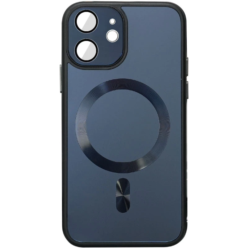 

Силіконовий сапфіровий чохол з захистом камери та MagSafe на Apple iPhone 11 (6.1") (Чорний / Black)