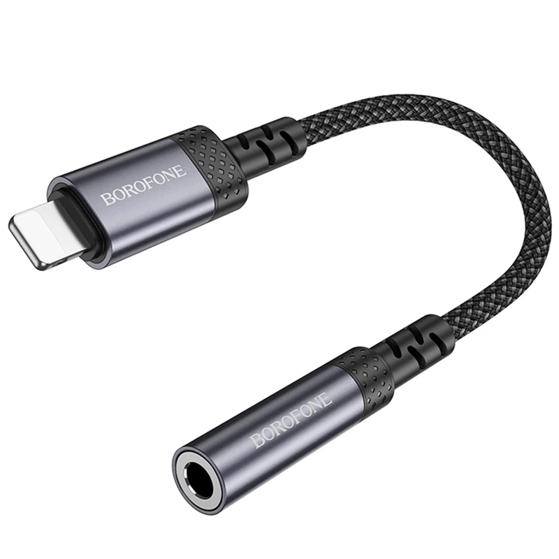 Перехідник Borofone BV24 Graceful Lightning to 3.5mm – Metal grey. Фото 5 з 7
