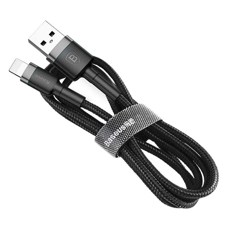 Дата кабель Baseus Cafule Lightning Cable 1.5A (2m) – Сірий / Чорний. Фото 2 з 7