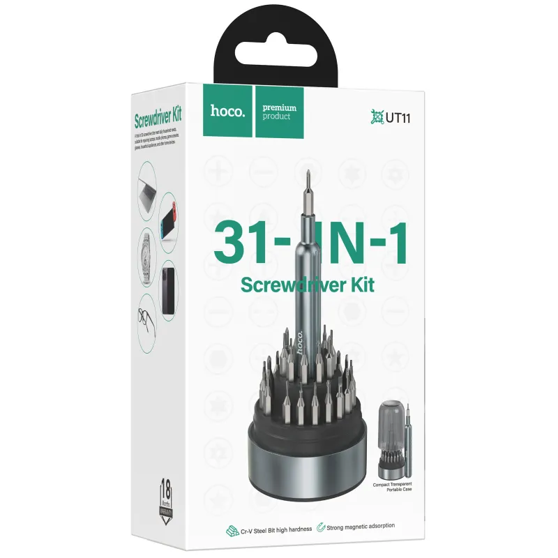 Набір викруток Hoco UT11 set 31in1 – Deep space gray. Фото 2 з 7