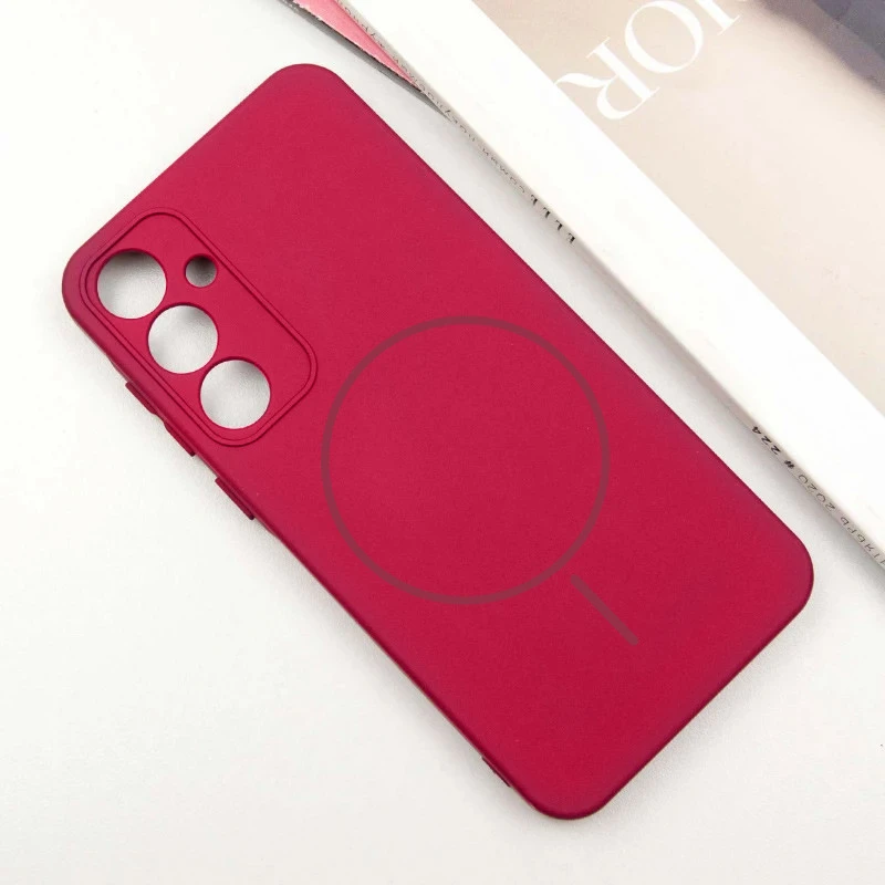 Чохол Silicone Cover Lakshmi Full Camera (AA) with Magnetic Fit для Samsung Galaxy S25 Edge – Червоний / Rose Red. Фото 3 з 5