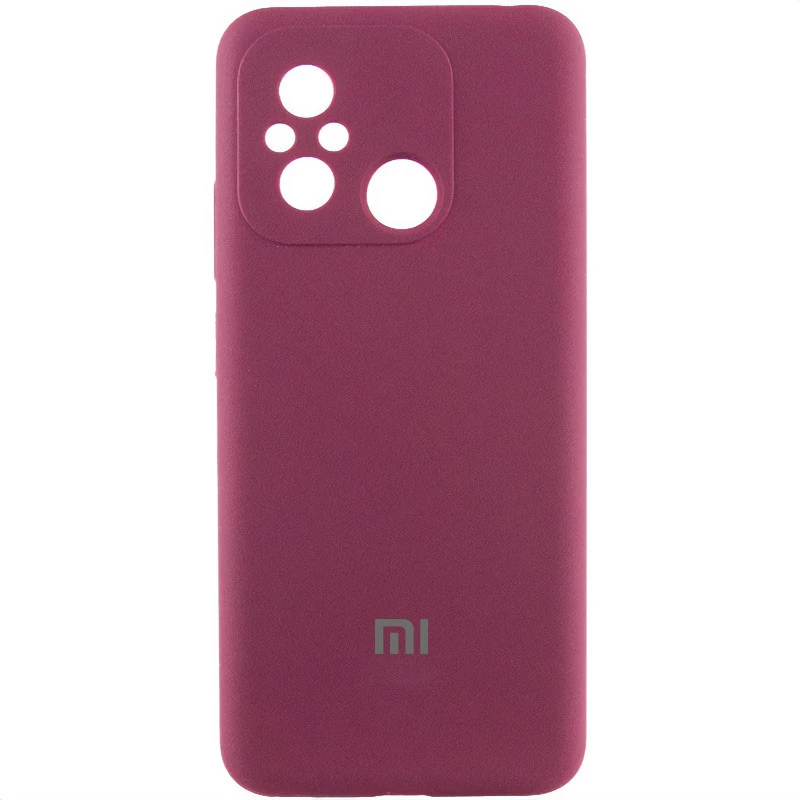 Чехол Silicone Case Lakshmi Premium L с закрытой камерой для Xiaomi Redmi 12C / Poco C55 – Бордовый / Plum. Фото 1 из 4