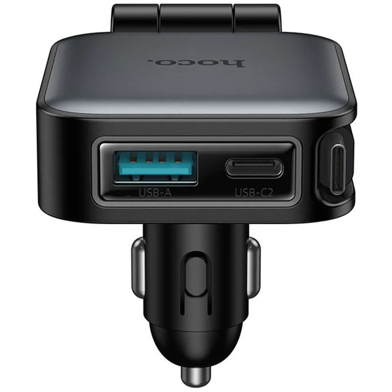 АЗУ Hoco Z67 Triunfar PD60W with retractable cable (1USB-A/2C) – Metal gray. Фото 4 из 6