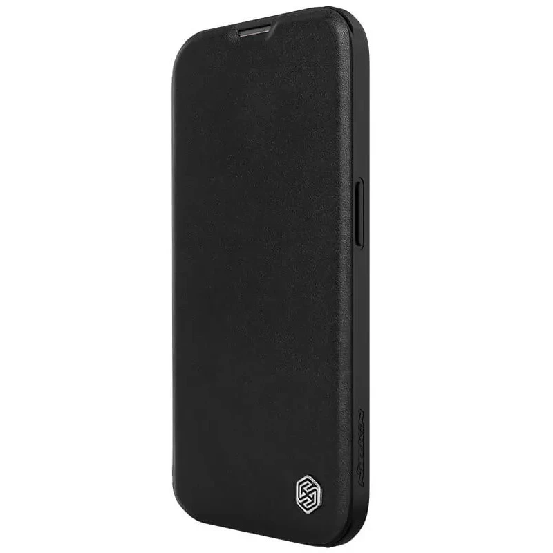 Шкіряний чохол (книжка) Nillkin Qin Prop Plain Camshield для Apple iPhone 16 – Classic Black. Фото 3 з 10