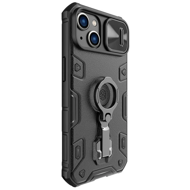 TPU+PC чохол Nillkin CamShield Armor Pro (шторка для камери) на Apple iPhone 14 (6.1") – Чорний. Фото 6 з 7